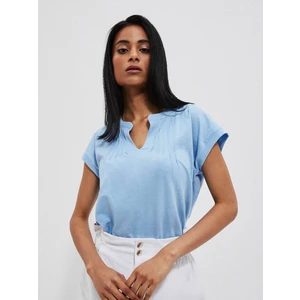 Blue blouse with Moodo pleats