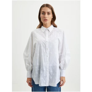 Bílá dámská vzorovaná košile KARL LAGERFELD - Dámské