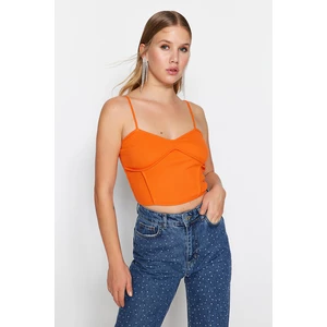 Trendyol Orange Crop Knitted Blouse
