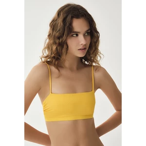 Dagi Yellow Thin Straps Bikini Top