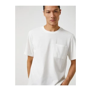 Koton Basic T-Shirts, Crew Neck Pocket Detailed, Short Sleeves.