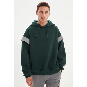 Trendyol Green Men's Loose Fit Hoodie Sweatshirt