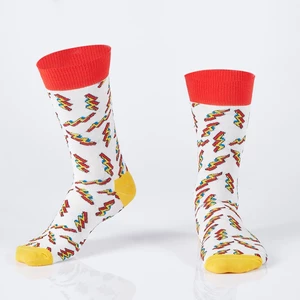 Krémové pánské ponožky s bleskem