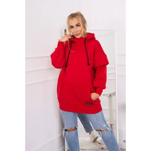 Insulated sweatshirt with turtleneck red