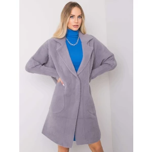 Gray alpaca coat with pockets