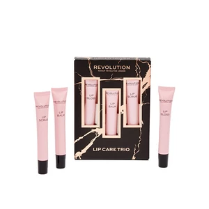 Makeup Revolution London Lip Care Trio darčeková kazeta balzam na pery Lip Balm 8 ml + lesk na pery Lip Gloss 8 ml + peeling na pery Lip Scrub 8 ml W