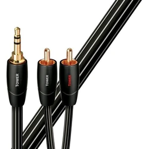 Kábel AQ Tower JR 3,5 mm/2x RCA, 1,5 m (qtowjr0015) čierny audiokabel • konektor jack 3,5 mm samec (začátek), 2x Cinch samec (konec) • vhodný pro přen