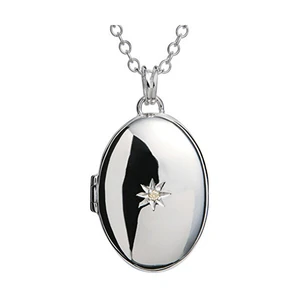 Hot Diamonds Náhrdelník s medailonem a diamantem DP143_DP549 (řetízek, přívěsek) 46 cm