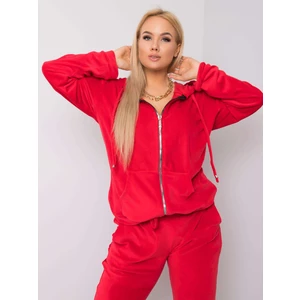 Red velor plus size set