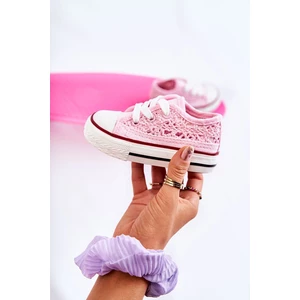 Children's sneakers with lace pink Roly-Poly