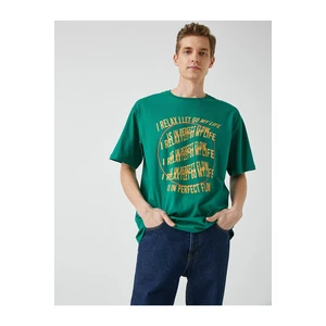 Koton T-Shirt - Green - Oversize