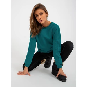 Basic Navy Hoodie with Round Neckline