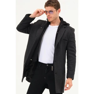 PLT8371 DEWBRRY MENS COAT-DIAGONAL ANTHRACITE