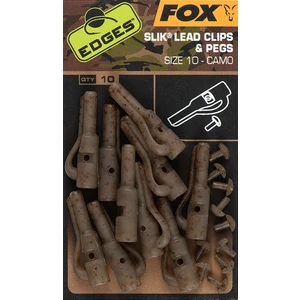 Fox závěsky edges camo silk lead clips & pegs 10 ks velikost 10