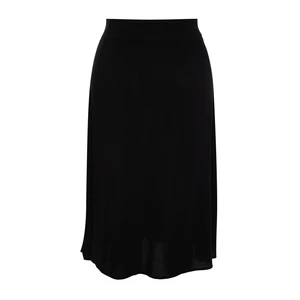 Trendyol Curve Black Slit Detailed Viscose Woven Skirt