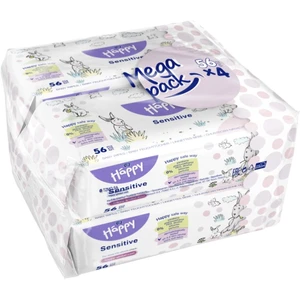 4x BELLA HAPPY BABY Vlhčené utierky sensitive s aloe vera 56 ks, MEGA PACK