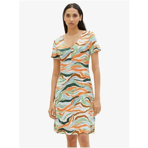 Orange and Green Women Patterned Dress Tom Tailor - Women