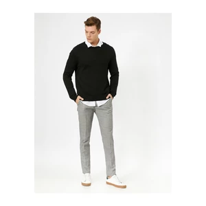 Koton Men's Gray Checkered Pants