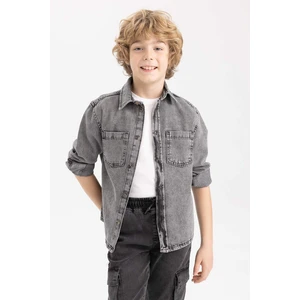 DEFACTO Boys Oversize Jean Long Sleeve Shirt