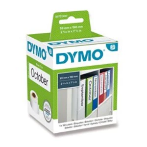 Dymo 99019, S0722480, 59mm x 190mm, bílé papírové štítky na široké pořadače