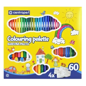 Centropen Fixy 9396 Colouring Palette Quatro, sada 60 ks