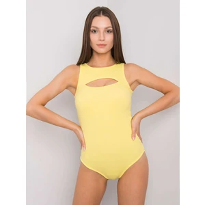 Yellow striped women's bodysuit