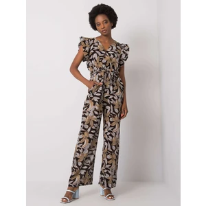 Women's black patterned jumpsuit