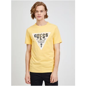 Yellow Men's T-Shirt Guess Rusty - Men's