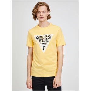 Yellow Men's T-Shirt Guess Rusty - Men's