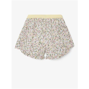 White-pink girly floral shorts name it Finna - unisex