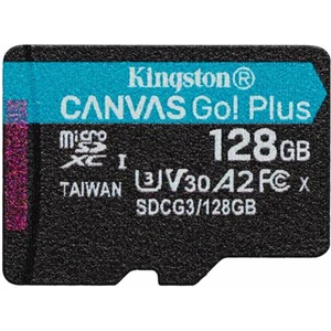 Pamäťová karta Kingston Canvas Go! Plus MicroSDXC 128GB UHS-I U3 (170R/90W) (SDCG3/128GBSP) pamäťová karta microSD • kapacita 128 GB • trieda UHS 3 (U