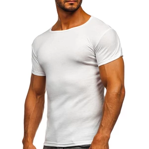 Bílé pánské tričko bez potisku Bolf NB003
