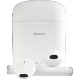 Denver TWE-46 Bluetooth, true Wireless Hi-Fi štupľové slúchadlá do uší  biela