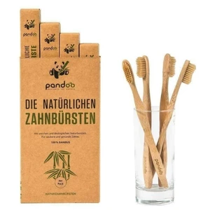 Pandoo Bambusové zubné kefky Medium Soft - výhodné balenie 4 ks