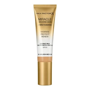 Max Factor Ošetrujúci make-up pre prirodzený vzhľad pleti Miracle Touch Second Skin SPF 20 (Hybrid Foundation) 30 ml 06 Golden Medium