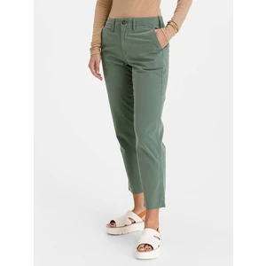 Zelené dámské kalhoty straight khakis