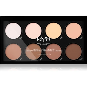 NYX Professional Makeup Highlight & Contour PRO konturovací paletka 8 x 2.7 g