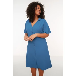 Trendyol Curve Indigo Woven Shirt Dress