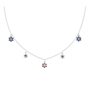 PDPAOLA Stříbrný kytičkový náhrdelník pro matku i dceru LES FILLES Silver CO02-237-U