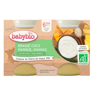 BABYBIO Brassé z kokosového mlieka mango ananás 2x130 g