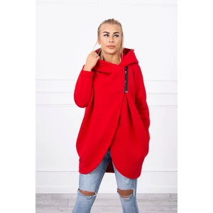 Sweatshirt with short zipper red