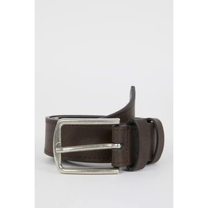 DEFACTO Men Rectangle Buckle Faux Leather Jean Belt