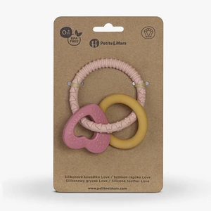 Petite&Mars Silicone teether hryzadielko Love 0 m+ 1 ks