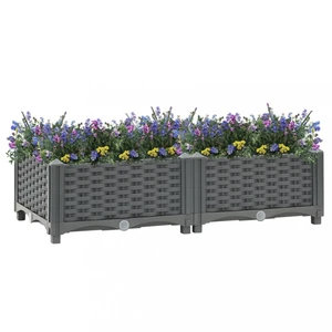Vyvýšený záhon 80x40x23 cm PP Dekorhome Tmavosivá,Vyvýšený záhon 80x40x23 cm PP Dekorhome Tmavosivá
