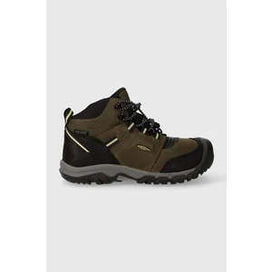 Keen Ridge Flex Mid Wp Youth Dětská turistická obuv 10026167KEN dark olive/dusky citron 3(36)