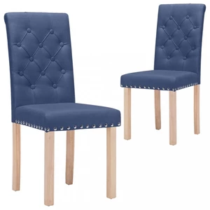 Jídelní židle 2 ks látka / dřevo Dekorhome Modrá,Jídelní židle 2 ks látka / dřevo Dekorhome Modrá