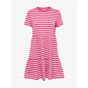 Dark pink ladies striped dress ONLY May - Women