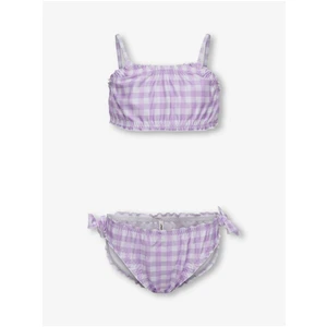 Light purple girly checkered swimwear ONLY Irena - Girls