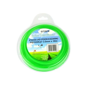 Struna do sekačky zelená zesílená, 3,0mm, 30m, hvězdicový profil, nylon