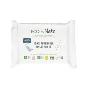 Eco by Naty ECO vlhčené splachovatelné ubrousky s funkcí toaletního papíru Naty bez vůně  (42 ks)